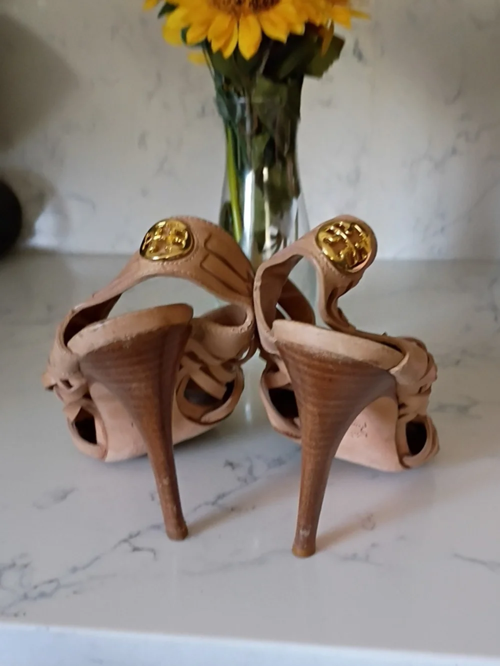 Tory Burch Woven Tan Leather HEELS